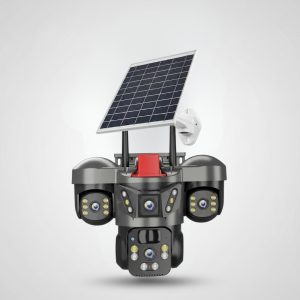Caméra solaire PTZ triple objectif WiFi – Vision nocturne couleur