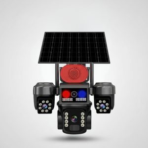 Caméra Solaire PTZ Triple Objectif avec Sirène & Flash LED